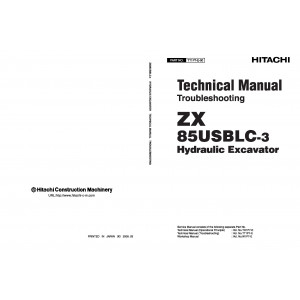 Hitachi Zaxis 85USBLC-3 Compact Excavator set of Service Manuals