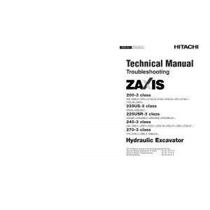 Hitachi Zaxis 200-3, Zaxis 210-3, Zaxis 225US-3, Zaxis 240-3, Zaxis 250-3, Zaxis 270-3 and Zaxis 280 Series Crawler Excavator set of Service Manuals