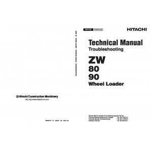 Hitachi Zaxis ZW80 and Zaxis ZW90 Wheel Loader set of Service Manuals