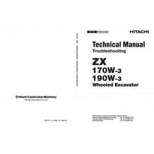 Hitachi Zaxis 170W-3 and Zaxis 190W-3 Wheel Excavator set of Service Manuals