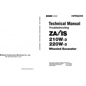 Hitachi Zaxis 210W-3 and Zaxis 220W-3 Wheel Excavator set of Service Manuals