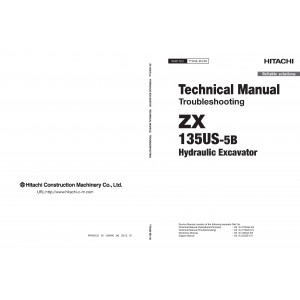 Hitachi Zaxis 135US-5B Crawler Excavator set of Service Manuals