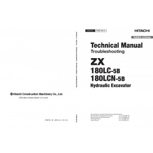 Hitachi Zaxis 180LC-5B and Zaxis 180LCN-5B Crawler Excavator set of Service Manuals