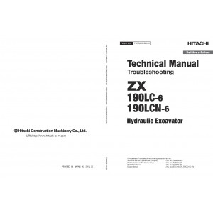 Hitachi Zaxis 190LC-6 and Zaxis 190LCN-6 Crawler Excavator set of Service Manuals