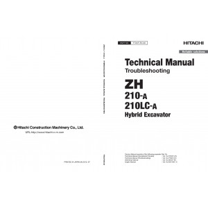 Hitachi ZH 210-A and ZH 210LC-A Hybrid Excavator set of Service Manuals