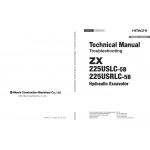 Hitachi Zaxis 225USLC-5B and Zaxis 225USRLC-5B Crawler Excavator set of Service Manuals