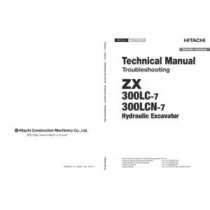 Hitachi Zaxis 300LC-7 and Zaxis 300LCN-7 Crawler Excavator set of Service Manuals