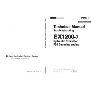 Hitachi EX1200-7 (FCO Cummins engine) Hydraulic Excavator set of Service Manuals