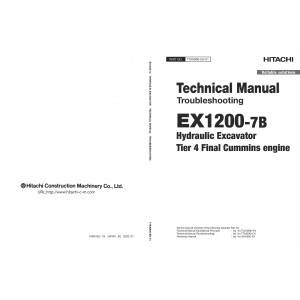 Hitachi EX1200-7B (Tier 4 Final Cummins engine) Hydraulic Excavator set of Service Manuals