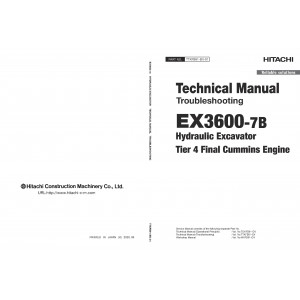 Hitachi EX3600-7B Hydraulic Excavator set of Service Manuals