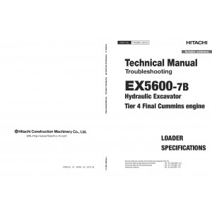 Hitachi EX5600-7B (Tier 4 Final Cummins engine) Hydraulic Excavator set of Service Manuals