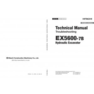 Hitachi EX5600-7B (Tier 4 Final Cummins engine) Hydraulic Excavator set of Service Manuals