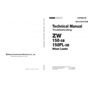 Hitachi ZW150-5B and ZW150PL-5B Wheel Loader set of Service Manuals