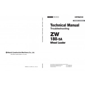 Hitachi Zaxis ZW180-5A Wheel Loader set of Service Manuals