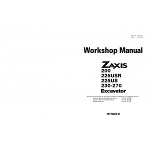 Hitachi Zaxis 200, Zaxis 210, Zaxis 230, Zaxis 240, Zaxis 250, Zaxis 270, Zaxis 280LC Crawler Excavator set of Service Manuals