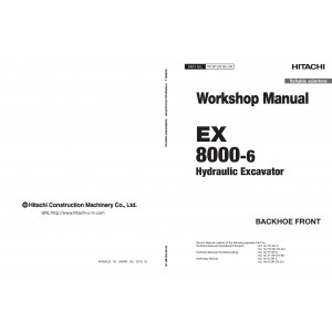 Hitachi EX8000-6 Hydraulic Excavator set of Service Manuals