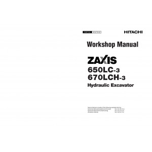 Hitachi Zaxis 650LC-3 and Zaxis 670LCH-3 Crawler Excavator set of Service Manuals