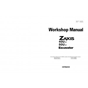 Hitachi Zaxis 40U-2 and Zaxis 50U-2 Compact Excavator set of Service Manuals