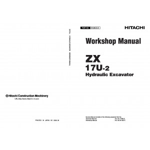 Hitachi Zaxis 17U-2 Compact Excavator set of Service Manuals