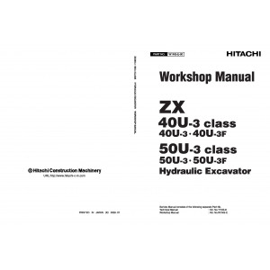 Hitachi Zaxis 40U-3, Zaxis 40U-3F, Zaxis 50U-3 and Zaxis 50U-3F Compact Excavator set of Service Manuals