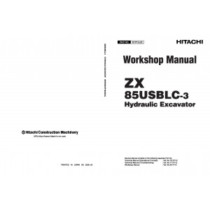 Hitachi Zaxis 85USBLC-3 Compact Excavator set of Service Manuals