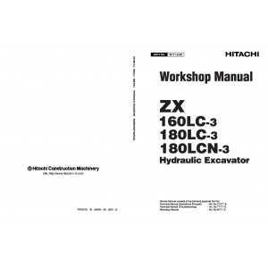 Hitachi Zaxis 160LC-3, Zaxis 180LC-3 and Zaxis 180LCN-3 Crawler Excavator set of Service Manuals