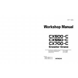 Hitachi CX500-C and CX550-C Crawler Crane set of Service Manuals