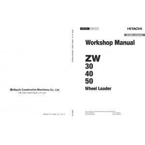 Hitachi Zaxis ZW30, Zaxis ZW40 and Zaxis ZW50 Wheel Loader set of Service Manuals