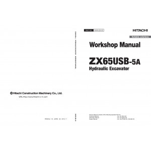 Hitachi Zaxis 65USB-5A Compact Excavator set of Service Manuals