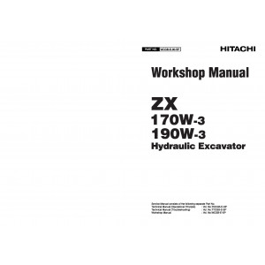 Hitachi Zaxis 170W-3 and Zaxis 190W-3 Wheel Excavator set of Service Manuals