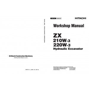 Hitachi Zaxis 210W-3 and Zaxis 220W-3 Wheel Excavator set of Service Manuals