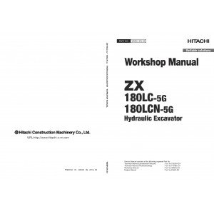 Hitachi Zaxis 180LC-5G and Zaxis 180LCN-5G Crawler Excavator set of Service Manuals