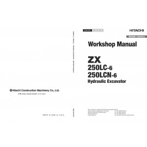 Hitachi Zaxis 250LC-6 and Zaxis 250LCN-6 Crawler Excavator set of Service Manuals