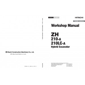 Hitachi ZH 210-A and ZH 210LC-A Hybrid Excavator set of Service Manuals