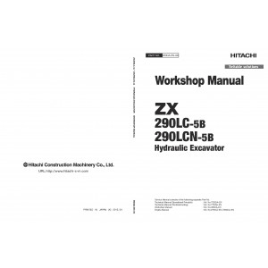 Hitachi Zaxis 290LC-5B and Zaxis 290LCN-5B Crawler Excavator set of Service Manuals