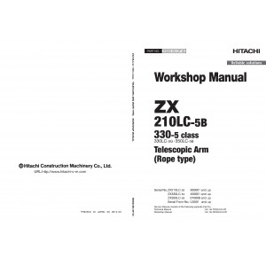 Hitachi Zaxis 210-5B, Zaxis 210LC-5B, Zaxis 210LCN-5B and Zaxis 240N-5B Crawler Excavator set of Service Manuals