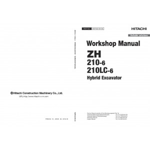 Hitachi ZH 210-6 and ZH 210LC-6 Hybrid Excavator set of Service Manuals