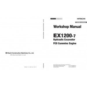 Hitachi EX1200-7 (FCO Cummins engine) Hydraulic Excavator set of Service Manuals