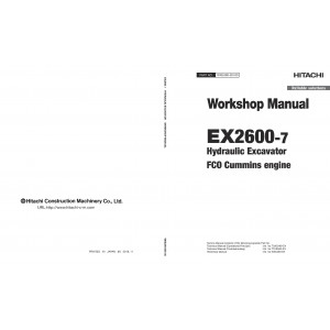 Hitachi EX2600-7 (FCO (MTU) Engine Specification) Hydraulic Excavator set of Service Manuals