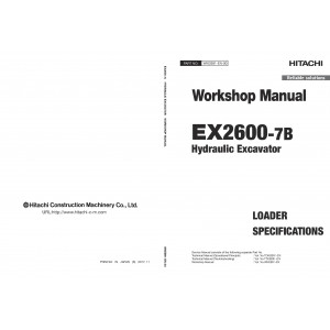 Hitachi EX2600-7B Hydraulic Excavator set of Service Manuals