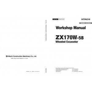 Hitachi Zaxis 170W-5B Wheel Excavator set of Service Manuals