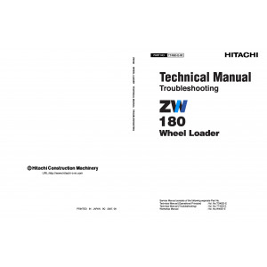 Hitachi Zaxis ZW180 Wheel Loader set of Service Manuals