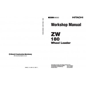 Hitachi Zaxis ZW180 Wheel Loader set of Service Manuals