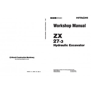 Hitachi Zaxis 27-3 Compact Excavator Workshop Manual