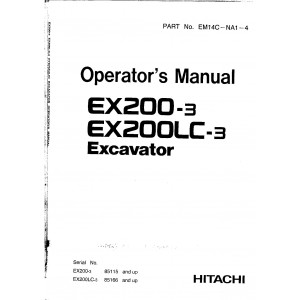 Hitachi EX200-3 and EX200LC-3 Crawler Excavator set of Service Manuals