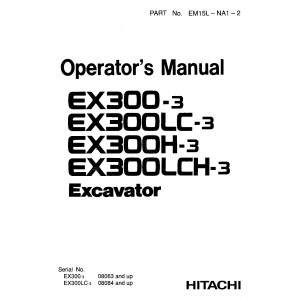 Hitachi EX300-3, EX300LC-3, EX300H-3 and EX300LCH-3 Crawler Excavator set of Service Manuals