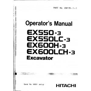 Hitachi EX550-3 and EX550-3C Crawler Excavator set of Service Manuals