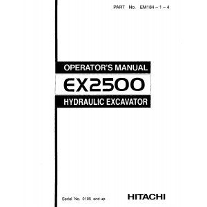 Hitachi EX2500 Crawler Excavator set of Service Manuals