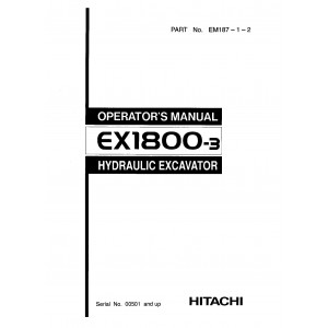 Hitachi EX1800-3 Hydraulic Excavator set of Service Manuals