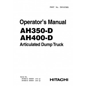 Hitachi AH350-D and AH400-D Articulated Dump Truck set of Service Manuals